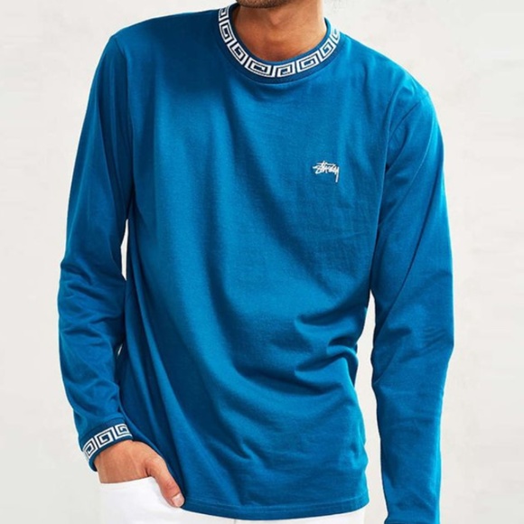 Stussy Other - STUSSY Teal Spiral Collar Long-sleeve T-Shirt